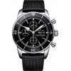 Montre Breitling  Superocean Heritage II 44 mm  Chronographe Noir Bracelet caoutchouc Aéro Classic boucle déployante