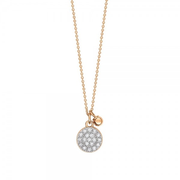 Collier Ginette NY  Diamants MINI EVER DISC ON CHAIN or rose