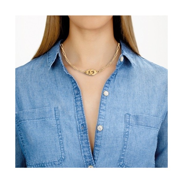 Collier Dinh Van Menottes R10 or jaune sur chaîne