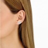 Mono boucle d'oreille Menottes DINH VAN R8 or blanc Diamants