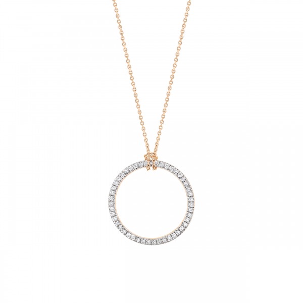 Collier Ginette NY Mini Diamond Circle Or Rose