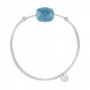 Bracelet Morganne Bello Friandise Coussin Quartz Bleu Cordon Gris Souris