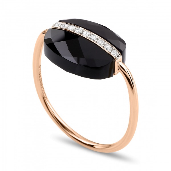 Bague Morganne Bello Aurore Onyx & Diamants Or Rose