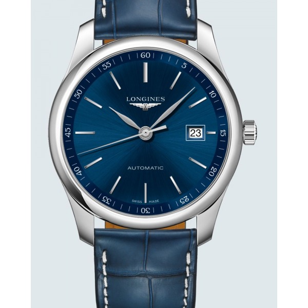 Montre Longines Master Collection Auto Bracelet Cuir Cadran Bleu