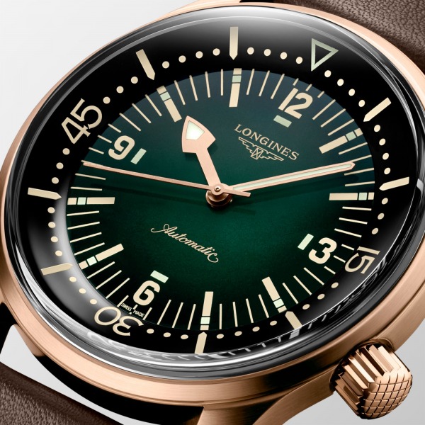 Montre Longines Legend Diver Auto Boîtier Bronze Cadran Vert