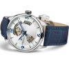 Montre Hamilton Jazzmaster Open Heart Cadran Argenté Bracelet Cuir Bleu