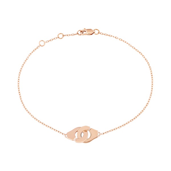 Bracelet  Dinh Van Menottes R8 Or Rose sur chaîne