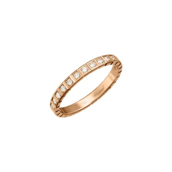 Bague Chopard Ice Cube Pure Or Rose & Diamants Sertis