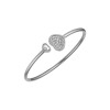 Bracelet Chopard Happy Hearts  Cœur or blanc 1 diamant mobile et pavage diamants blancs