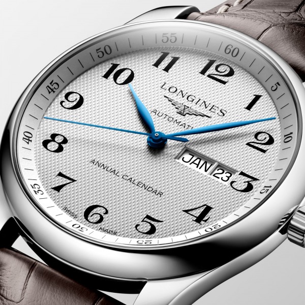 Montre Longines Master Collection Auto Bracelet Cuir Cadran Argenté