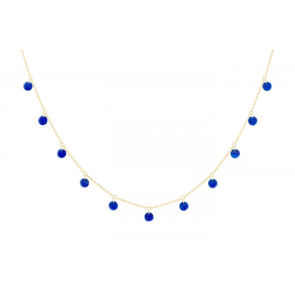 Collier La Brune & La Blonde Polka 11 Lapis-Lazuli Or Jaune