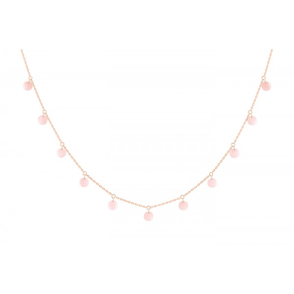 Collier La Brune & La Blonde Polka 11 Opale Rose Or Rose