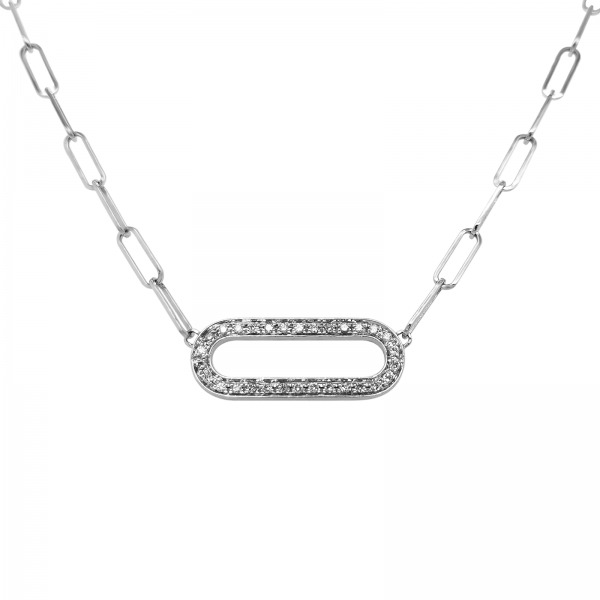 Collier Occasion Dinh Van Maillon Or Blanc & Diamants