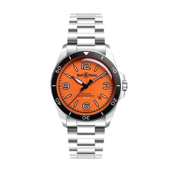 Montre BELL & ROSS BR V2-92 Orange Bracelet Acier