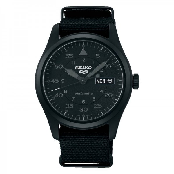 Montre Seiko 5 Cadran Noir Bracelet Nylon