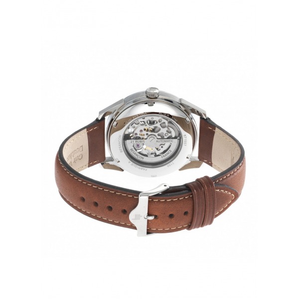 Montre LIP Himalaya 40mm Cadran Squelette Bracelet Cuir Marron