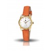 Montre LIP Femme Himalaya 29 mm Cadran argenté mat Bracelet cuir lisse orange