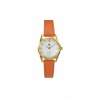 Montre LIP Femme Himalaya 29 mm Cadran argenté mat Bracelet cuir lisse orange