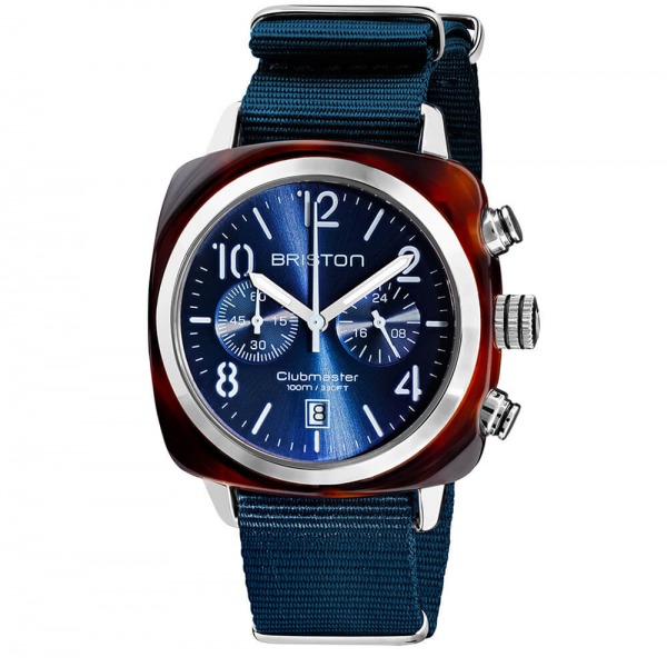 Montre Briston Clubmaster Classic Acétate Bracelet Nato Bleu Nuit