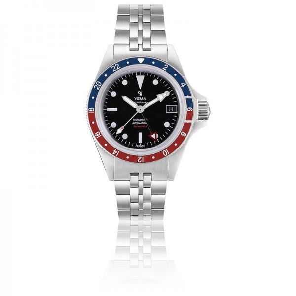 Montre Yema  Superman 500 GMT "Pepsi" Bracelet Acier