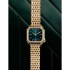 Montre MARCH LA.B Lady Mansart Electrique Cadran Emeraude Bracelet Acier 9 Maillions pdv or