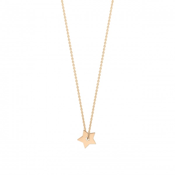 Collier Ginette NY Mini Open Star Or Rose