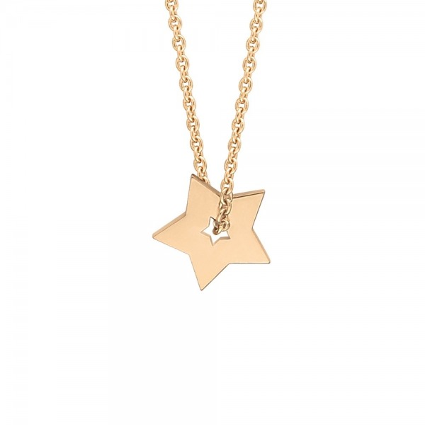 Collier Ginette NY Mini Open Star Or Rose