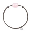 Bracelet Morganne Bello Cordon Taupe Coussin Quartz Rose Poudre