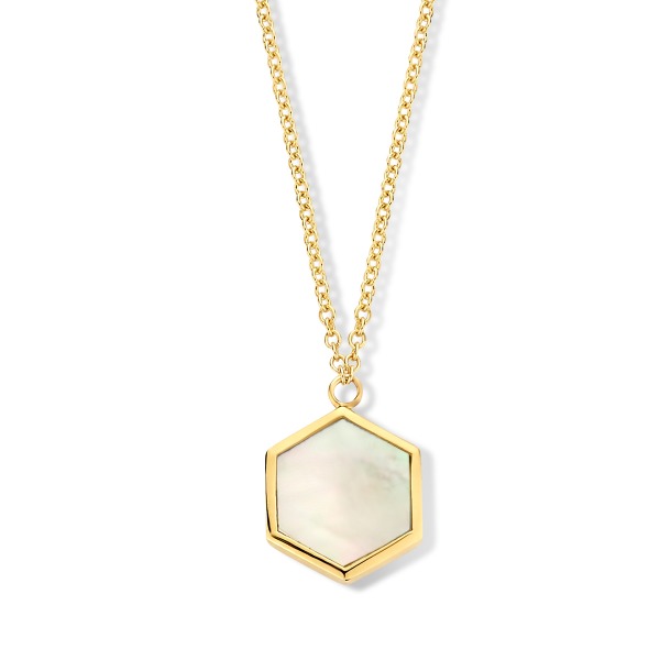 One More Eolo collier or jaune et nacre