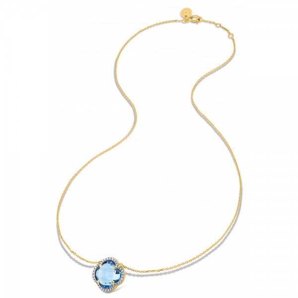 Collier Morganne Bello Victoria Or Jaune Diamants et Topaze