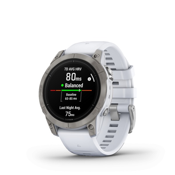 Montre Garmin Epix™ (Gen 2 Pro) 47mm Sapphire Titane Whitestone Bracelet Blanc