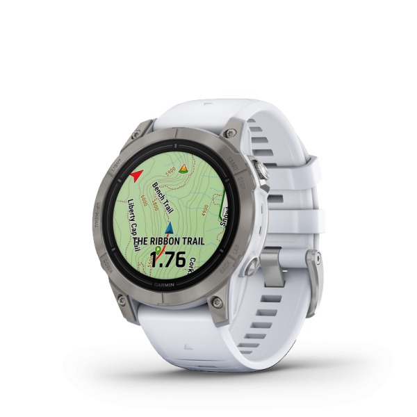 Montre Garmin Epix™ (Gen 2 Pro) 47mm Sapphire Titane Whitestone Bracelet Blanc