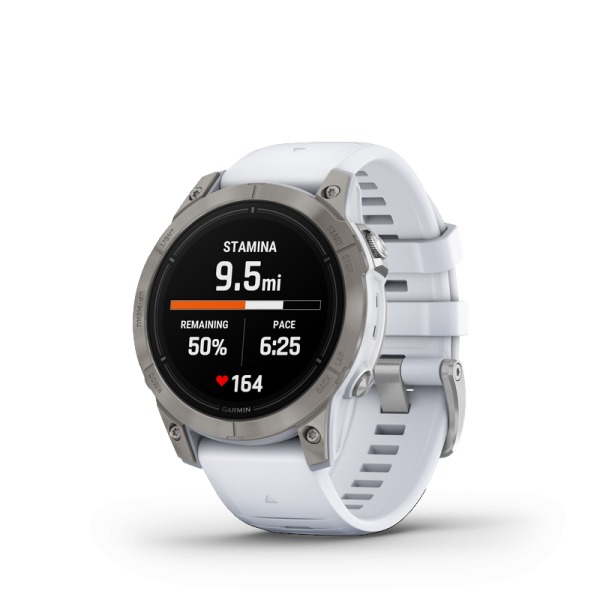 Montre Garmin Epix™ (Gen 2 Pro) 47mm Sapphire Titane Whitestone Bracelet Blanc