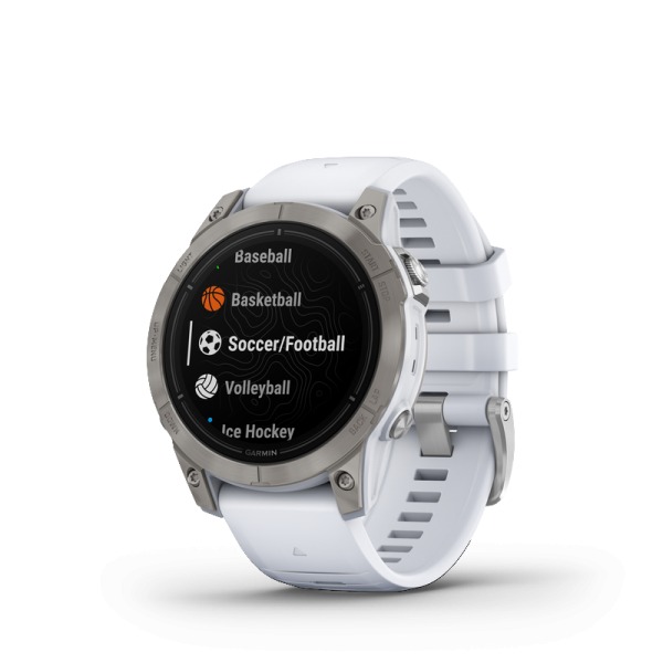 Montre Garmin Epix™ (Gen 2 Pro) 47mm Sapphire Titane Whitestone Bracelet Blanc