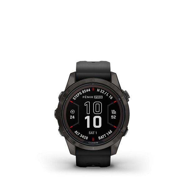 Montre Garmin Fenix 7s Pro Sapphire Solar Carbon Gray Titane Bracelet Noir