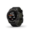 Montre Garmin Epix™ (Gen 2 Pro) 47mm Sapphire Carbon Gray DLC Titane Bracelet Cuir+Silicone Noir