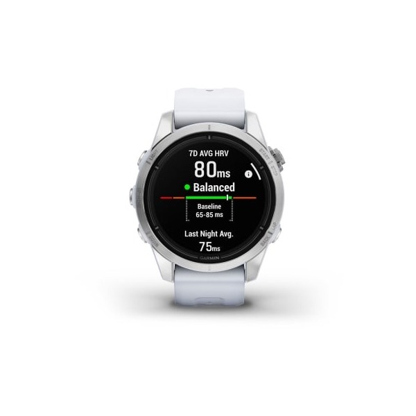 Montre Garmin Epix™ (Gen 2 Pro) 42mm Standart Edition Gray Bracelet Blanc