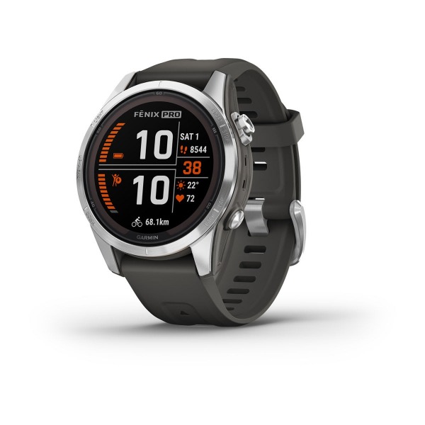 Montre Garmin Fenix 7s Pro Solar Edition Silver Bracelet Gris