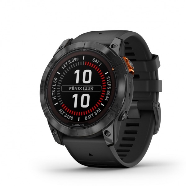 Montre Garmin Fenix 7x Pro Solar Edition Gray Bracelet Noir