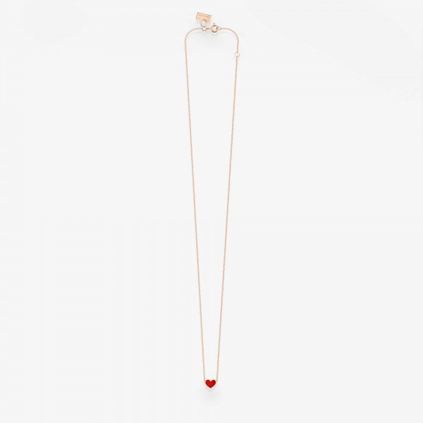 COLLIER Vanrycke EMOJI CŒUR Or rose 18k et émail