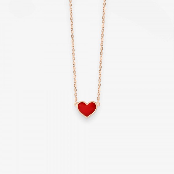 COLLIER Vanrycke EMOJI CŒUR Or rose 18k et émail