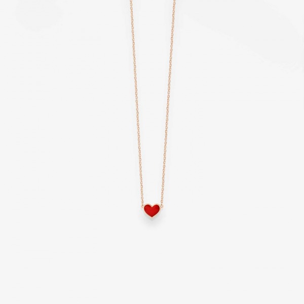 COLLIER Vanrycke EMOJI CŒUR Or rose 18k et émail