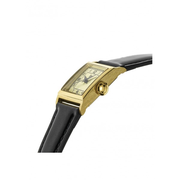 Montre LIP C18 Cadran Doré Bracelet Cuir Noir