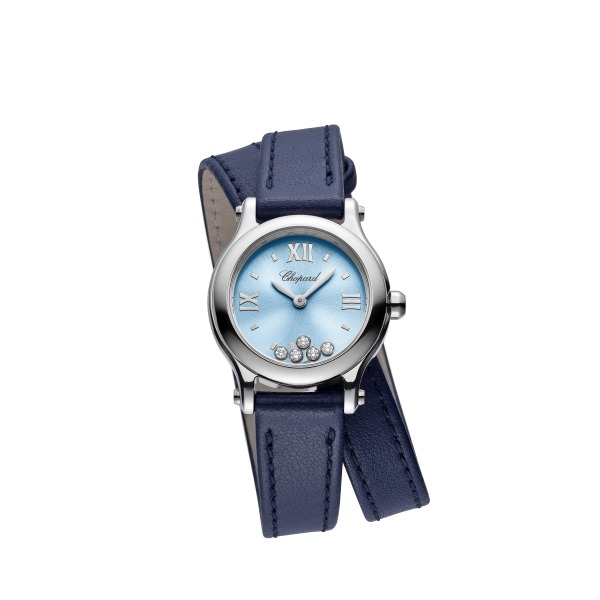 Montre Chopard Happy Sport 25 MM QUARTZ LUCENT STEEL DIAMANTS Cadran bleu