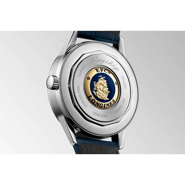 Montre Longines Flagship Heritage Auto Cadran Bleu Bracelet Cuir Bleu