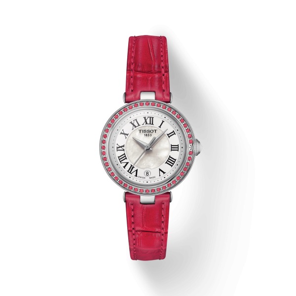 Montre Tissot Bellissima Quartz small lady bracelet cuir rouge