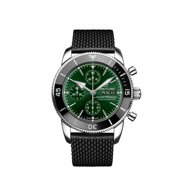 Montre Breitling Superocean Heritage Chronographe 44MM Cadran Vert Bracelet Caoutchouc