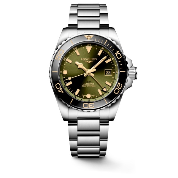 Montre Longines HydroConquest GMT Auto Cadran Vert Bracelet Acier 41mm