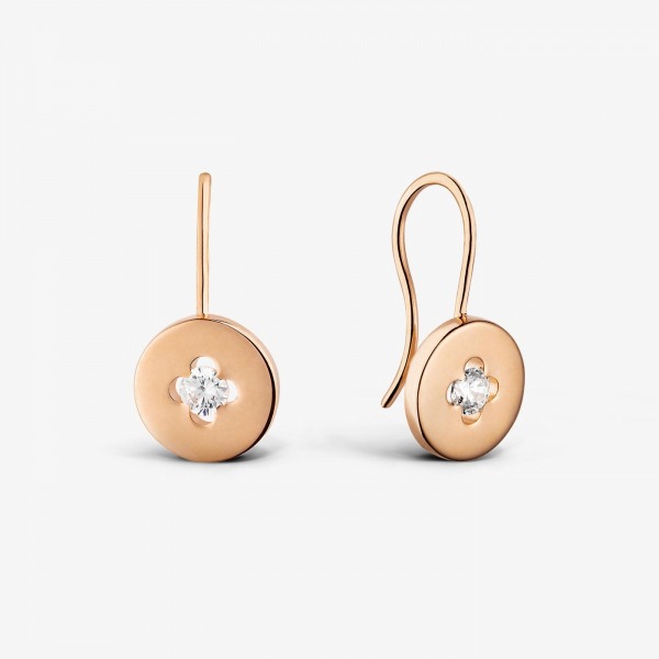 Boucles d'Oreilles Arthus Bertrand Royale Diamant Or Rose