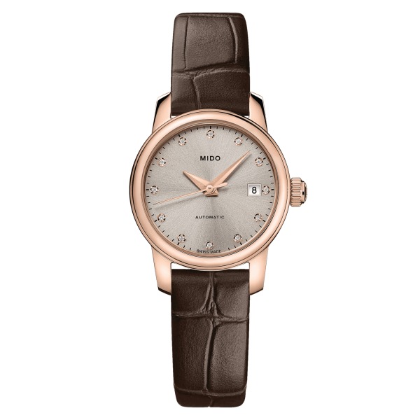 Montre Mido Baroncelli Lady Twenty Five Auto Cadran Brun Bracelet Cuir